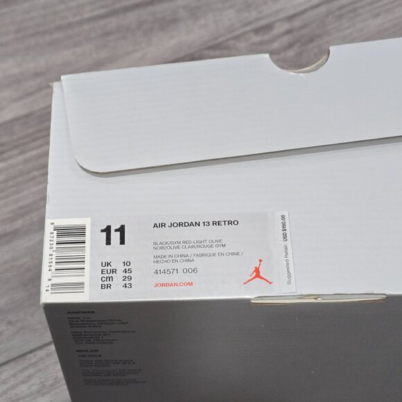 Nike AIR JORDAN 13 RETRO Black / Olive Basketball Shoes 11 Sneakers 414571 006 - Picture 9 of 9